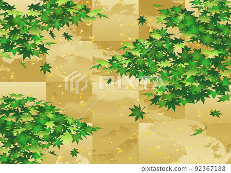 裝飾背景-金箔上的藍楓 裝飾背景-金箔上的藍楓 92367188