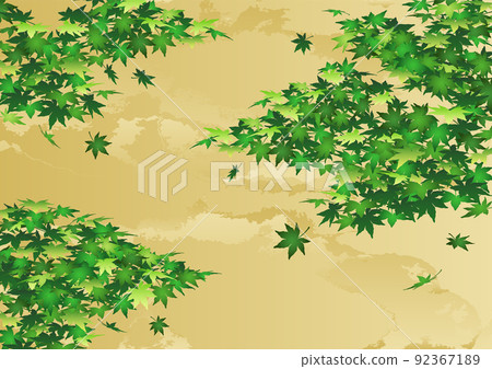 裝飾背景-金箔上的藍楓 92367189