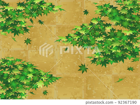 裝飾背景-金箔上的藍楓 92367190