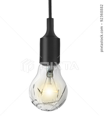 Broken bulb, isolated white background Broken bulb, isolated white background 92368882