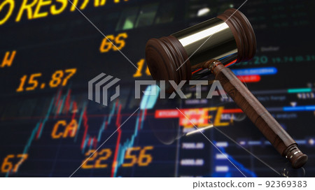 The justice hammer on business background  3d rendering 92369383