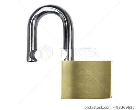 Locked and unlocked Padlock. isolated on white background 92369635