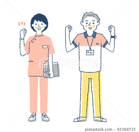 社工 2 名男女-插圖素材 [92369715] - PIXTA圖庫