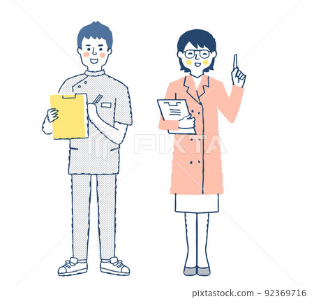 社工 2 名男女-插圖素材 [92369716] - PIXTA圖庫