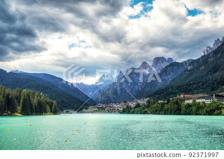 Lake auronzo and tre cime Lake auronzo and tre cime 92371997