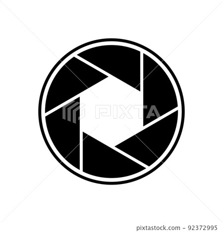 Aperture black vector icon on white background Aperture black vector icon on white background 92372995