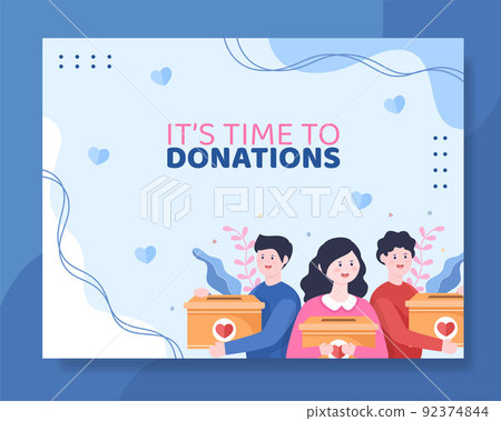 Charity Donation Photocall Template Flat Cartoon Background Vector Illustration Charity Donation Photocall Template Flat Cartoon Background Vector Illustration 92374844