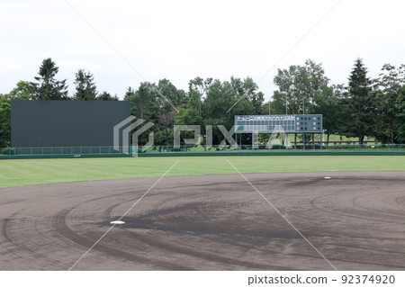 Ground, baseball field, outdoor, baseball, stadium, scoreboard, scoring, scoring board, lawn, sports 92374920