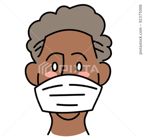 Elderly black man with a mask Elderly black man with a mask 92375006