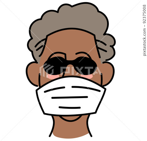 一個戴著太陽鏡和麵具的年長黑人 一個戴著太陽鏡和麵具的年長黑人 92375008