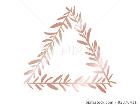 豪華金屬植物框架橄欖葉三角形粉紅金 豪華金屬植物框架橄欖葉三角形粉紅金 92376411