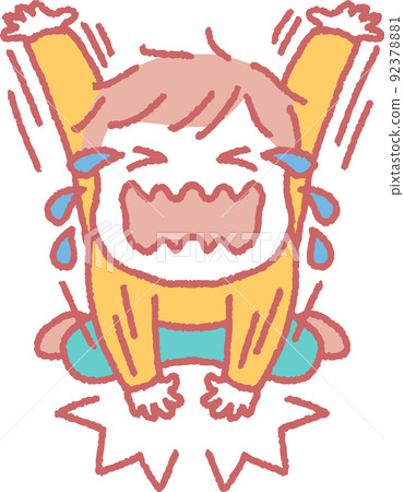 Illustration of a child who has a tantrum and hits the floor Illustration of a child who has a tantrum and hits the floor 92378881