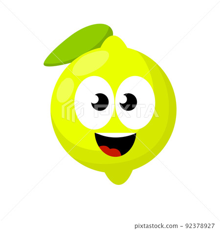 Lemon with face. Eyes, mouth on sour fruit. Lemon with face. Eyes, mouth on sour fruit. 92378927