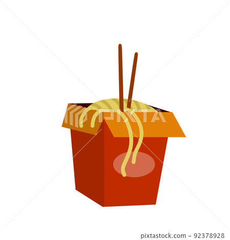 Box of noodles. Japanese and Chinese food 92378928