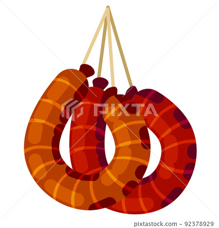 Krakow sausage. National Polish food. Krakow sausage. National Polish food. 92378929