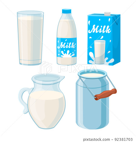 milk white set cartoon vector illustration milk white set cartoon vector illustration 92381703