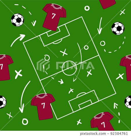 vector pattern football green field, team background 92384761