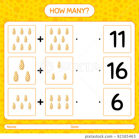 How many counting game with christmas ornament. worksheet for preschool kids, kids activity sheet How many counting game with christmas ornament. worksheet for preschool kids, kids activity sheet 92385463