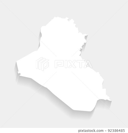 Simple white Iraq map on gray background, vector, illustration, eps 10 file Simple white Iraq map on gray background, vector, illustration, eps 10 file 92386485
