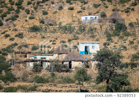 Small Local Village with Typical Keren Houses, Eritrea 92389353
