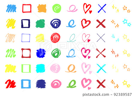 Handwritten icon set Handwritten icon set 92389587