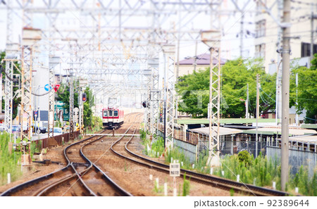 Railway scenery tilt shift Railway scenery tilt shift 92389644