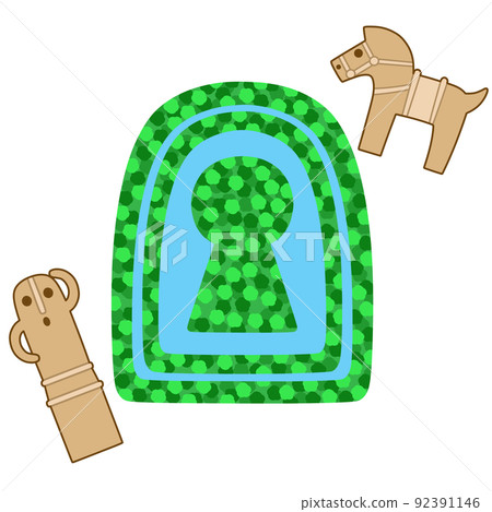 鎖眼古墳和埴輪 92391146