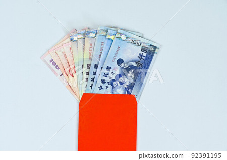 Red Envelope Bags, New Taiwan Dollars, Taiwan Dollars, Thousands, Paper Banknotes, Red Envelopes 92391195