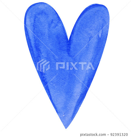 watercolor illustration of the heart shape for postcards and patterns 92391320