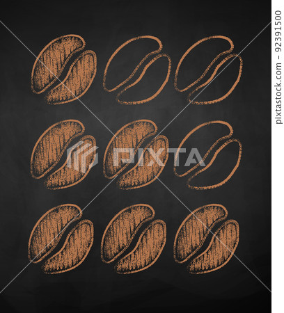 Chalk drawn sketch of coffee roast levels 92391500