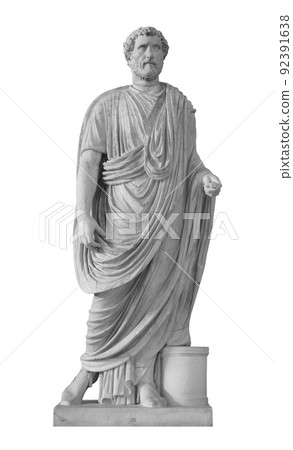 Roman emperor Antoninus Pius statue isolated over white background with clipping path 92391638