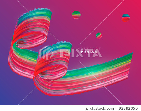 Green and red brushstroke acrylic paint design element. Modern art, banner. Vector 92392059