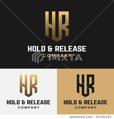 Monogram Letter H R HR RH Logo Design Template 92392105