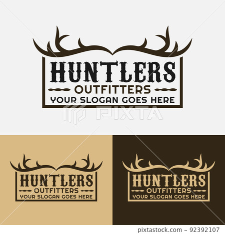Hunting Antler Badge Emblem Stamp Logo Design Template 92392107