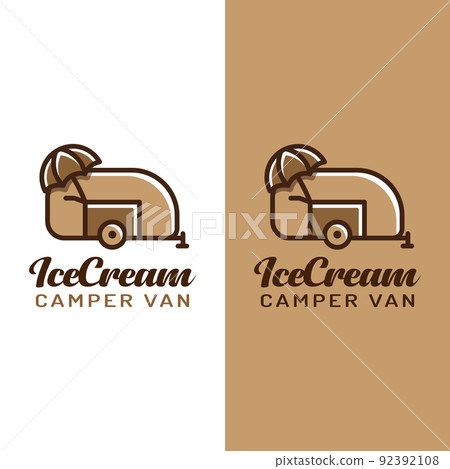 Ice Cream Camper Van Logo Design Template Ice Cream Camper Van Logo Design Template 92392108