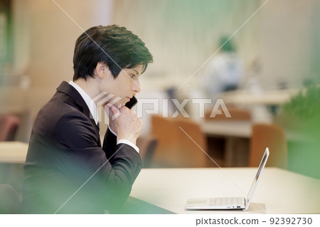 PC Male Office Work Smartphone 92392730
