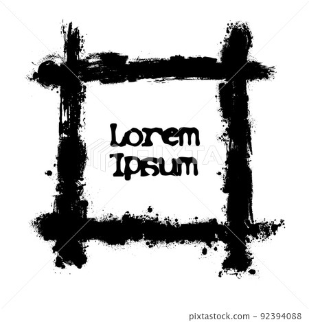 Frame made of black brush strokes. Vector illustration 92394088