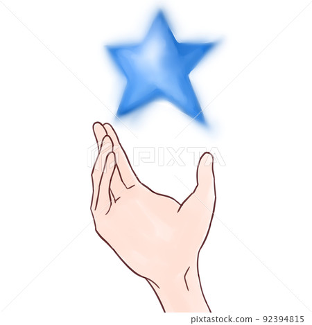 拿著藍色星的手 92394815