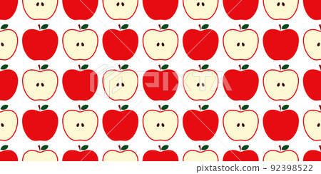 Red apple illustration pattern, seamless 92398522