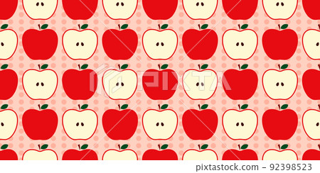 Red apple illustration pattern, seamless 92398523