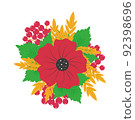 Traditional Ukraine bouquet with poppy, wheat and kalyna Vector illustration 92398696