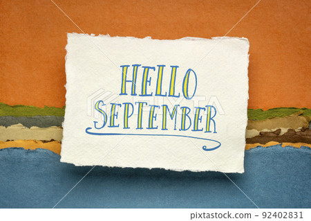 Hello September greeting note 92402831
