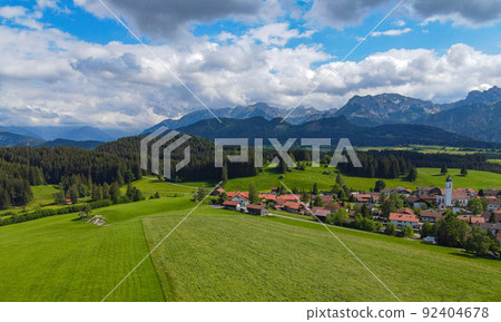 Typical Bavarian landscape in the German Alps - Allgau district Typical Bavarian landscape in the German Alps - Allgau district 92404678