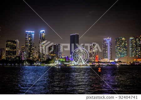 Skyline of Miami Downtown by night 92404741