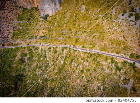 The beautiful west coast of Italy from above - Sapri in the province of Salerno 92404753
