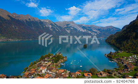 City of Iseltwald at Lake Brienz in Switzerland 92404766