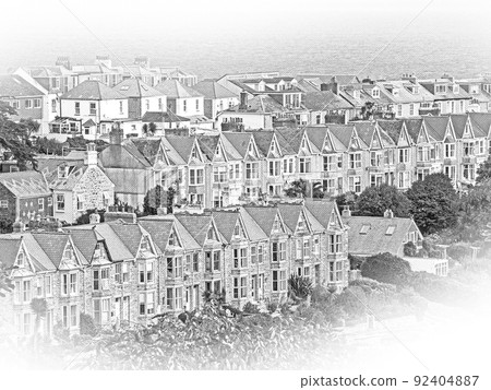 The houses of St Ives in Cornwall England The houses of St Ives in Cornwall England 92404887