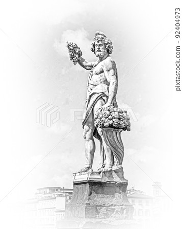 Statue at Santa Trinita Bridge in Florence 92404973