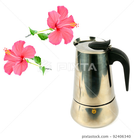 Coffee pot isolated on white . Free space for text. Coffee pot isolated on white . Free space for text. 92406340