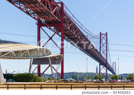 Landmark view in Lisbon April 25 Bridge 92408881